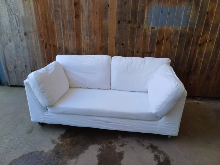 IKEA 2 Seater White Cotton Sofa #109