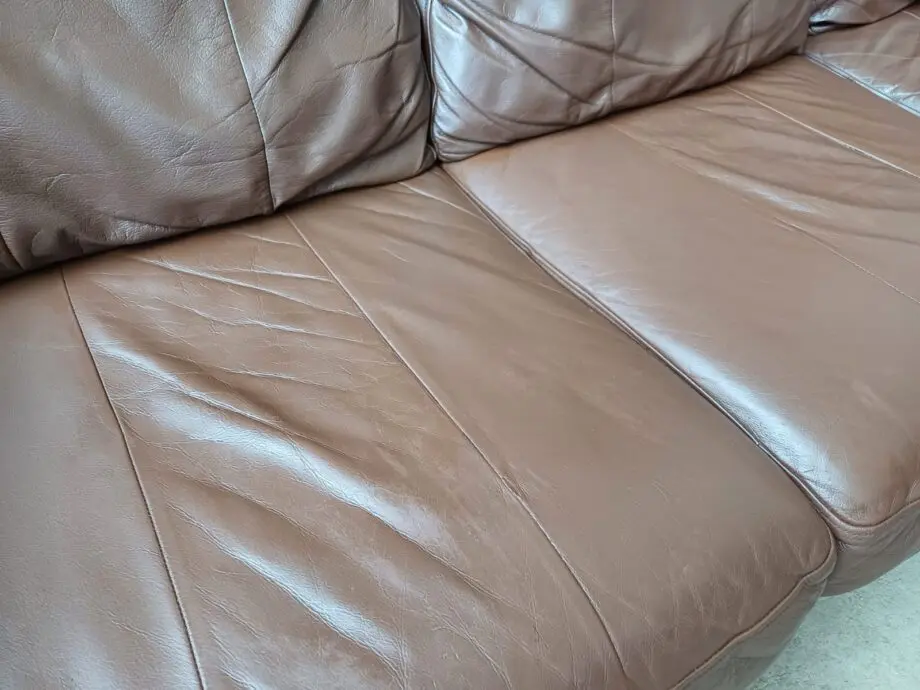 L Shape Brown Real Leather Corner Sofa #108