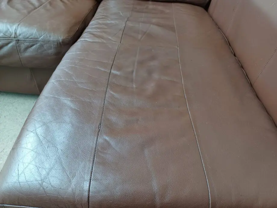 L Shape Brown Real Leather Corner Sofa #108