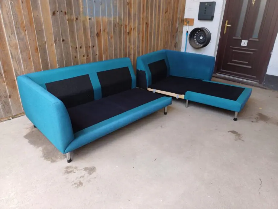 IKEA L Shape Teal Sofa FREE DELIVERY #133