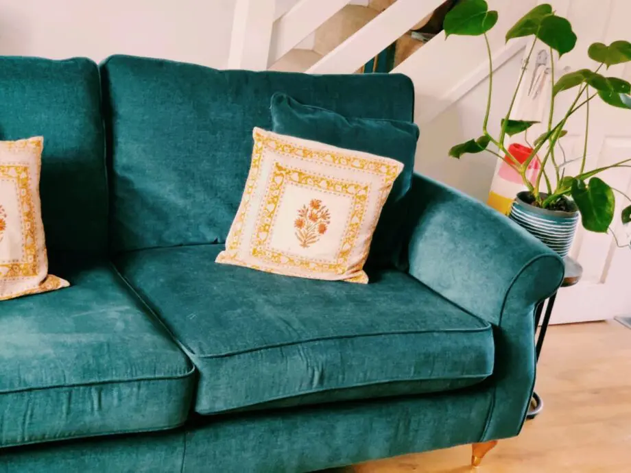 Teal colour 3 seater comfortable sofa