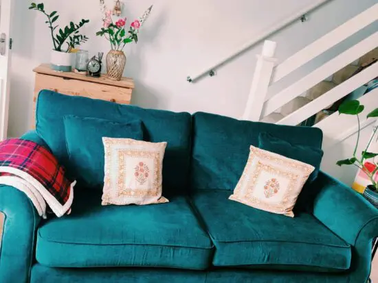 Teal colour 3 seater comfortable sofa
