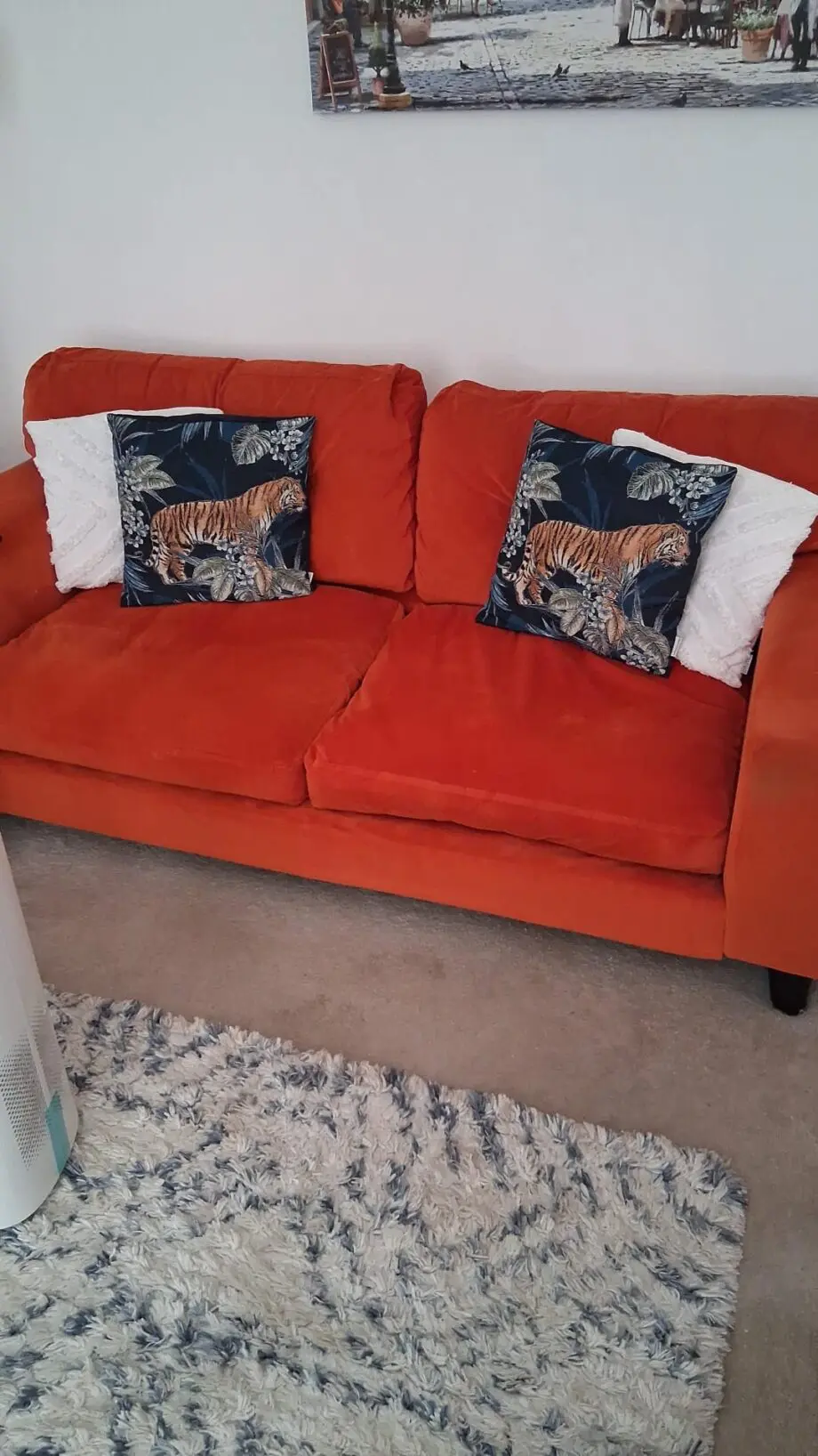 DFS Orange Two Seater Sofas