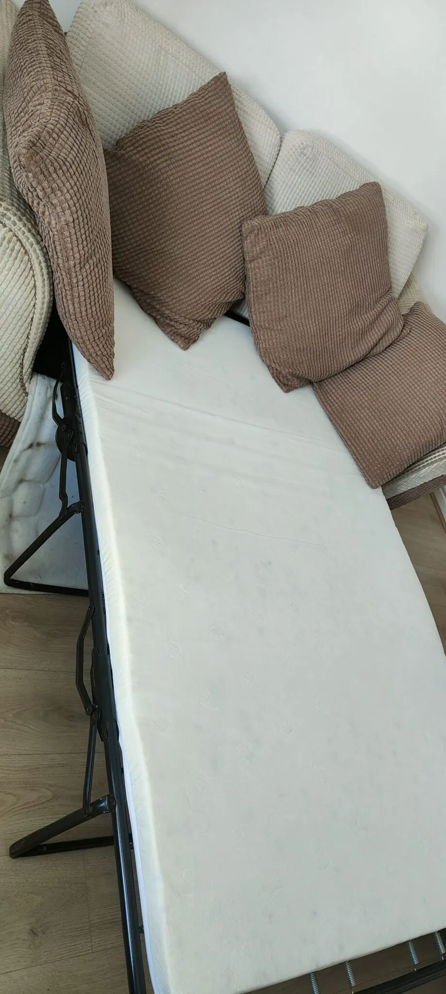 DFS 2 Seater Sofa Bed and 3 Seater Sofa Cream/Brown Ruskin