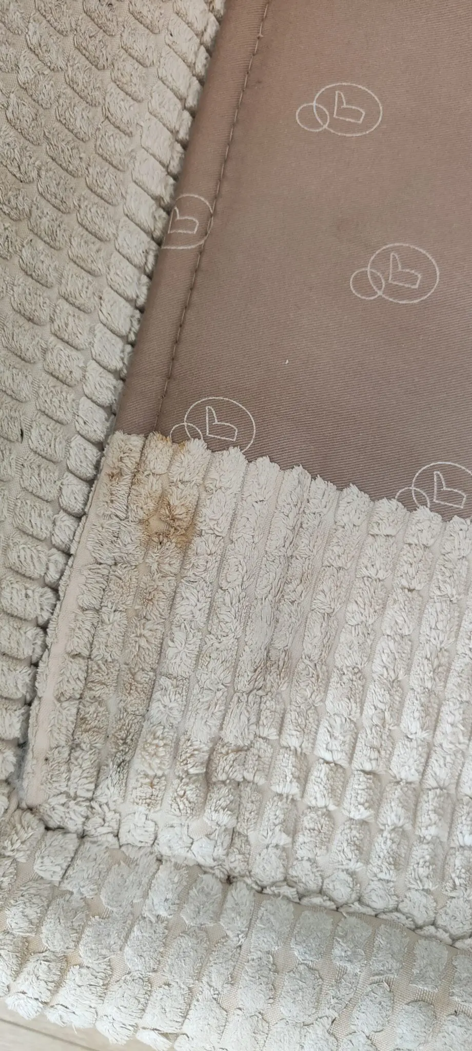 DFS 2 Seater Sofa Bed and 3 Seater Sofa Cream/Brown Ruskin