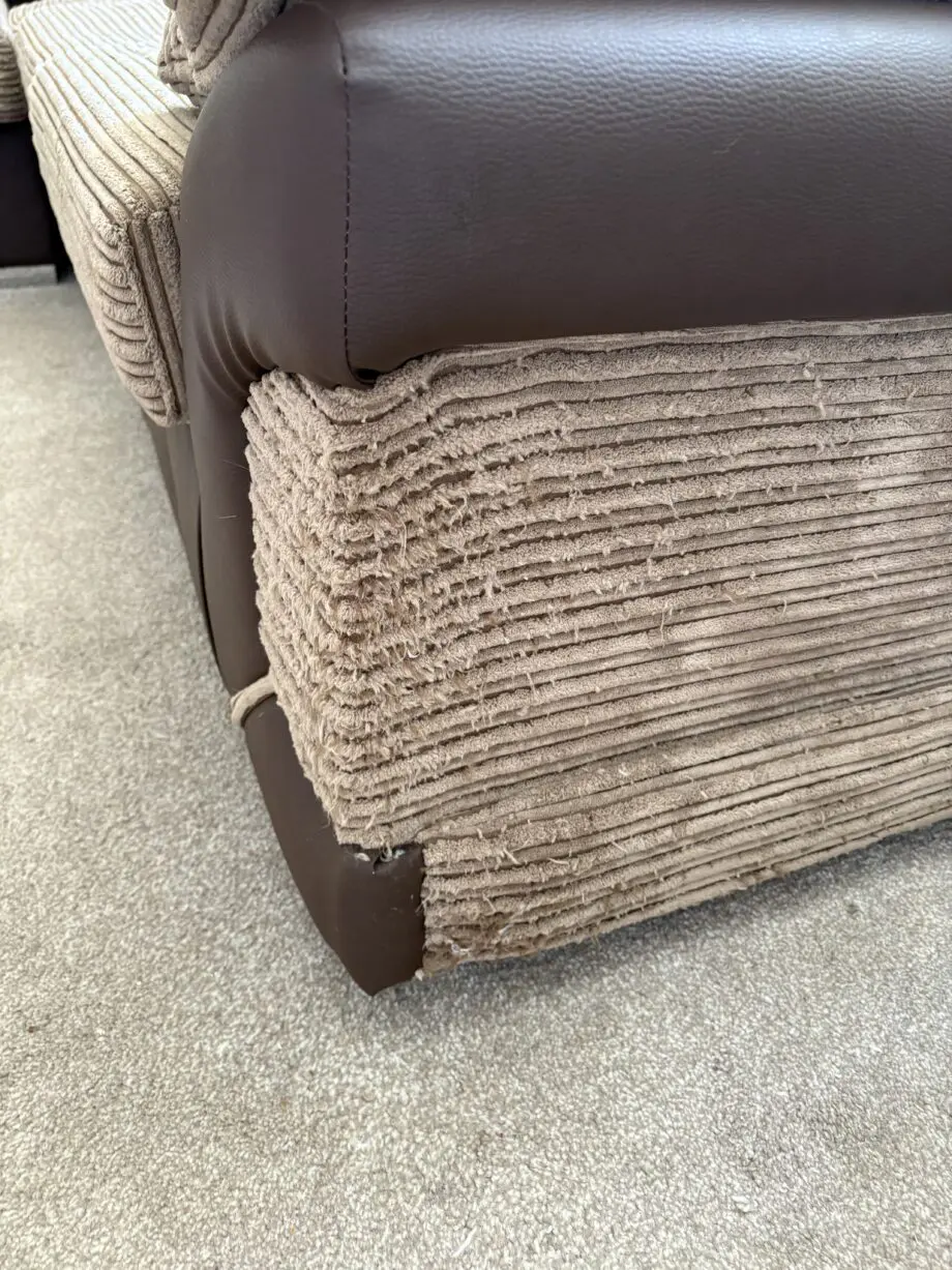 Large brown corner sofa
