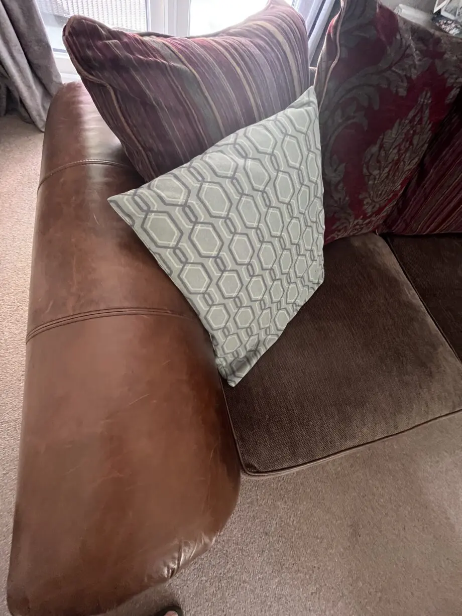 Two Barker And Stonehouse brown Leather &Fabric Sofas