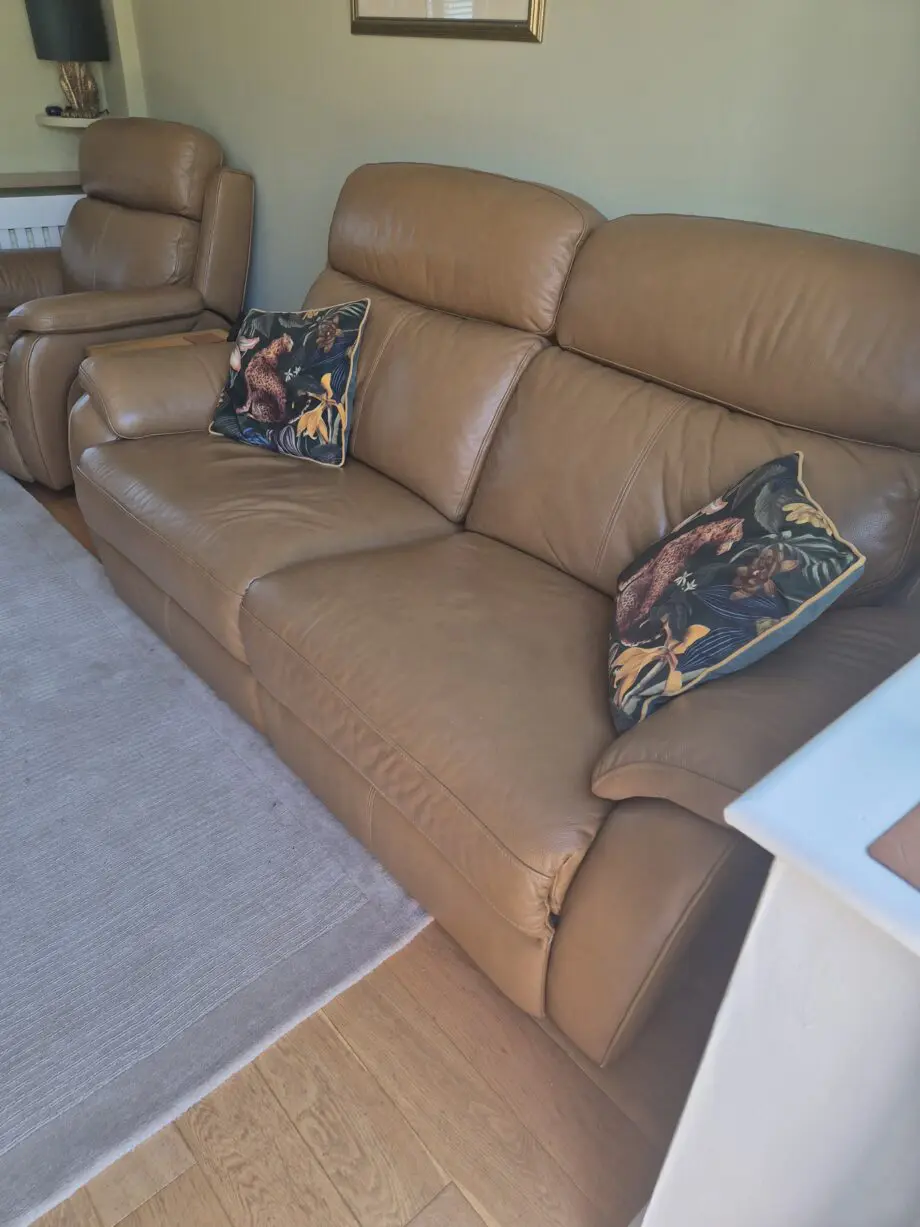 3 seater with 2 electric recliners and matching arm chair