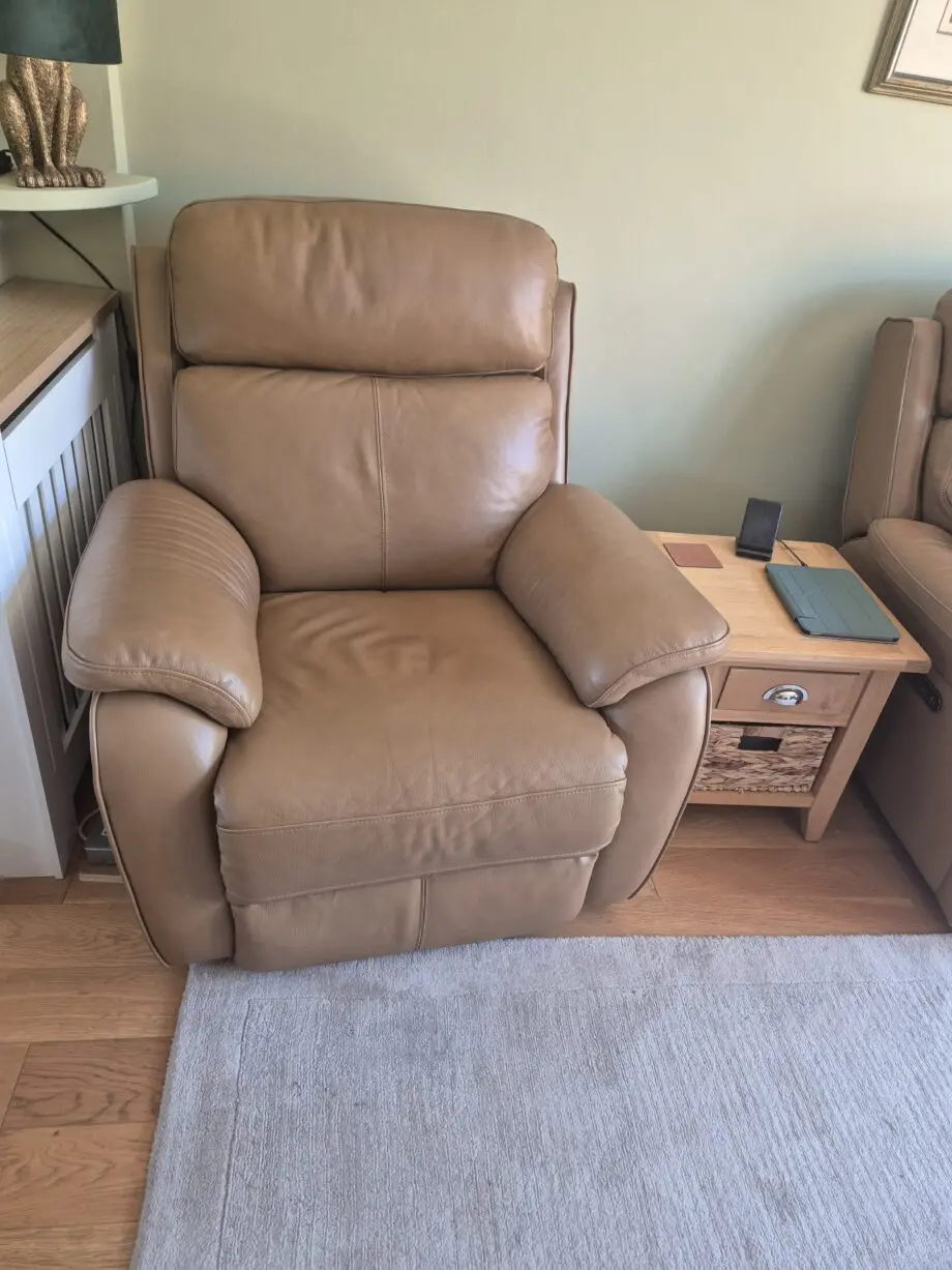 3 seater with 2 electric recliners and matching arm chair
