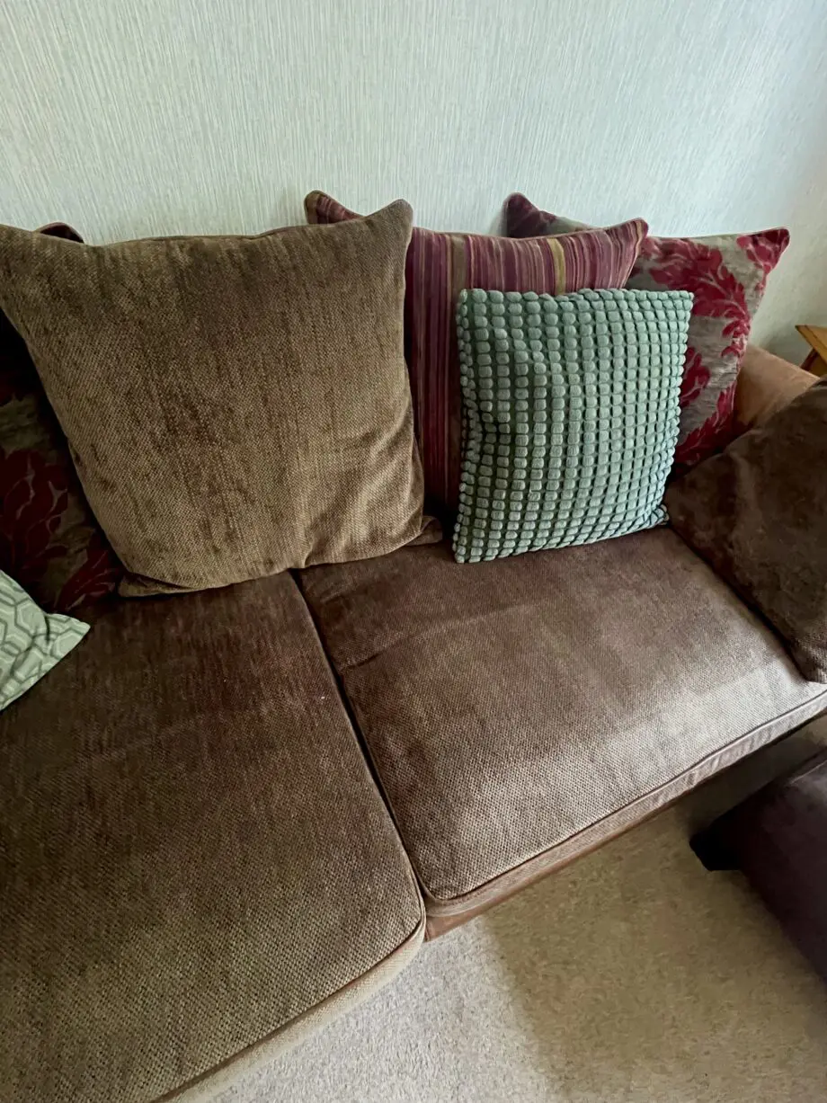 Two Barker And Stonehouse brown Leather &Fabric Sofas