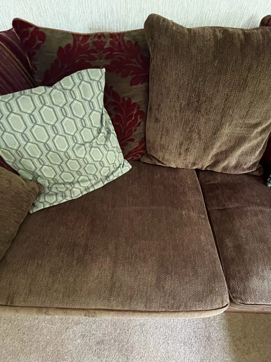 Two Barker And Stonehouse brown Leather &Fabric Sofas