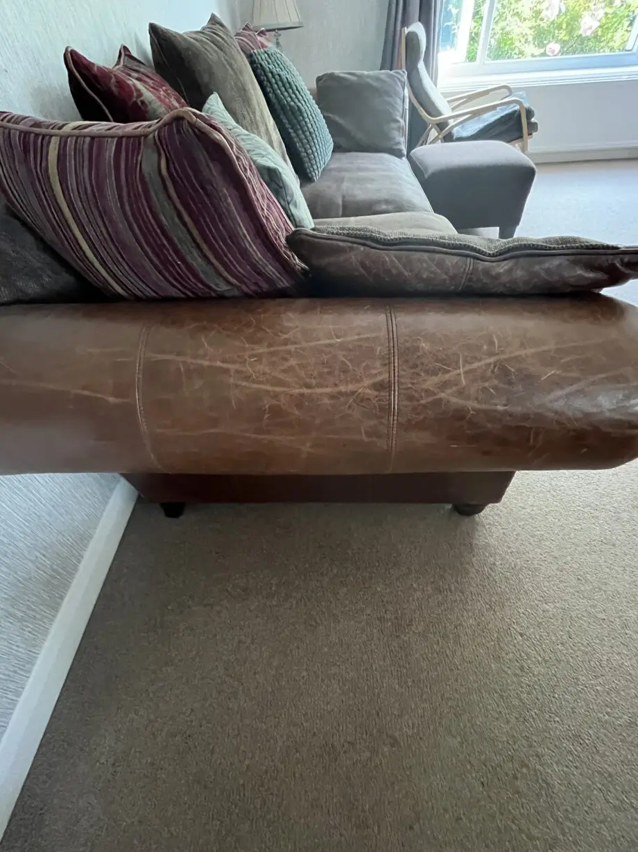 Two Barker And Stonehouse brown Leather &Fabric Sofas