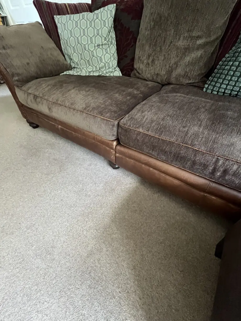 Two Barker And Stonehouse brown Leather &Fabric Sofas