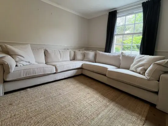 White 7 seater joules Gilmorton corner sofa