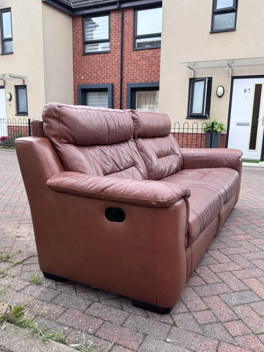 Dfs Brown Leather Recliner Sofa RRP £1790