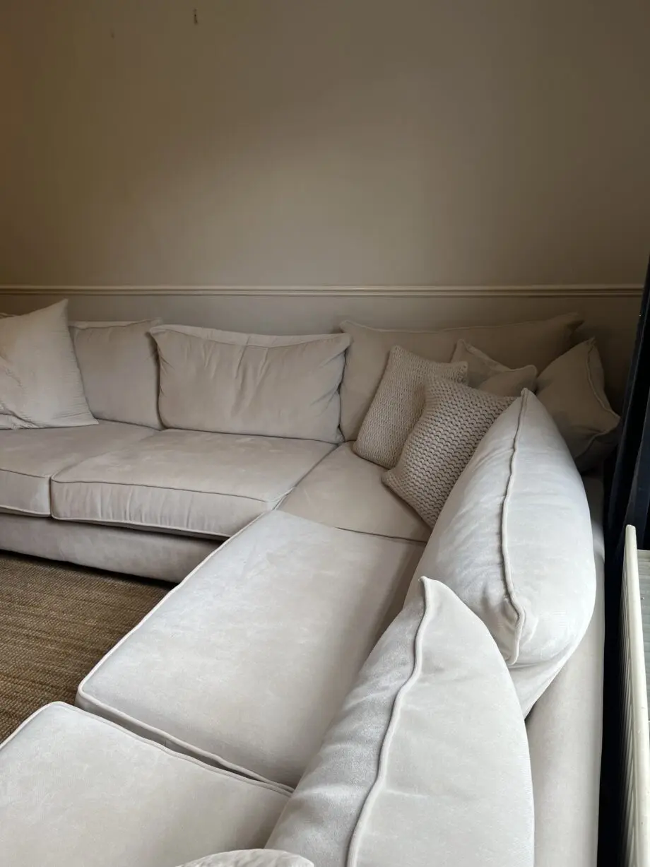 White 7 seater joules Gilmorton corner sofa
