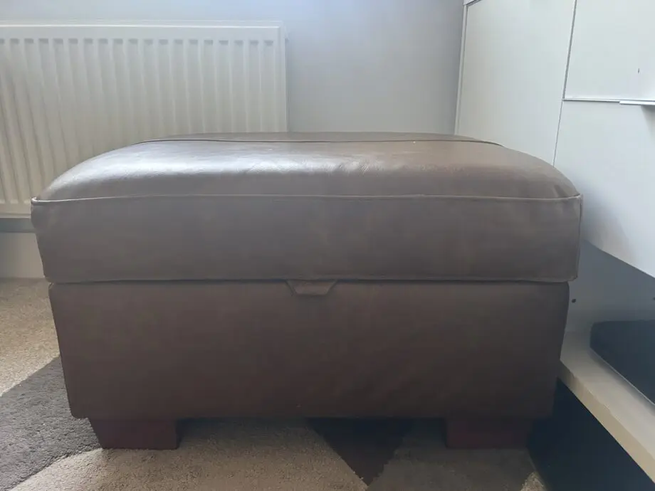 Argos Tan 3 seater leather sofa and footstool (Salisbury)