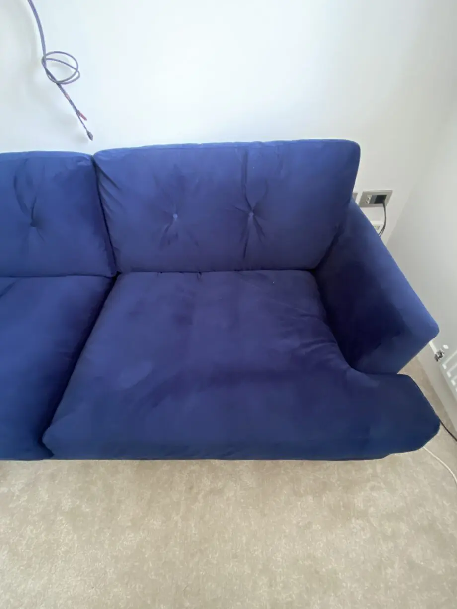 Joules Patterdale blue velvet sofa
