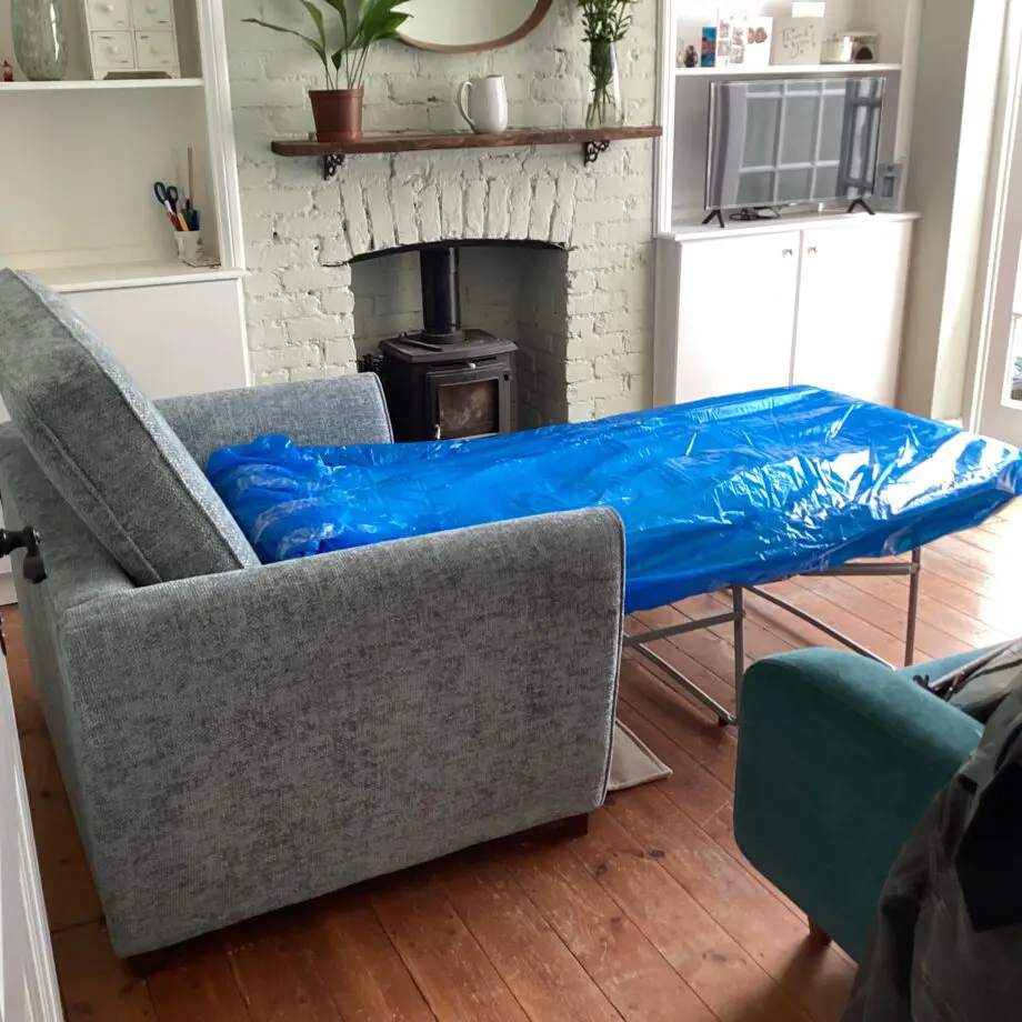 Furniture Village Duck Egg Blue Tabitha Snuggler Sofa Bed