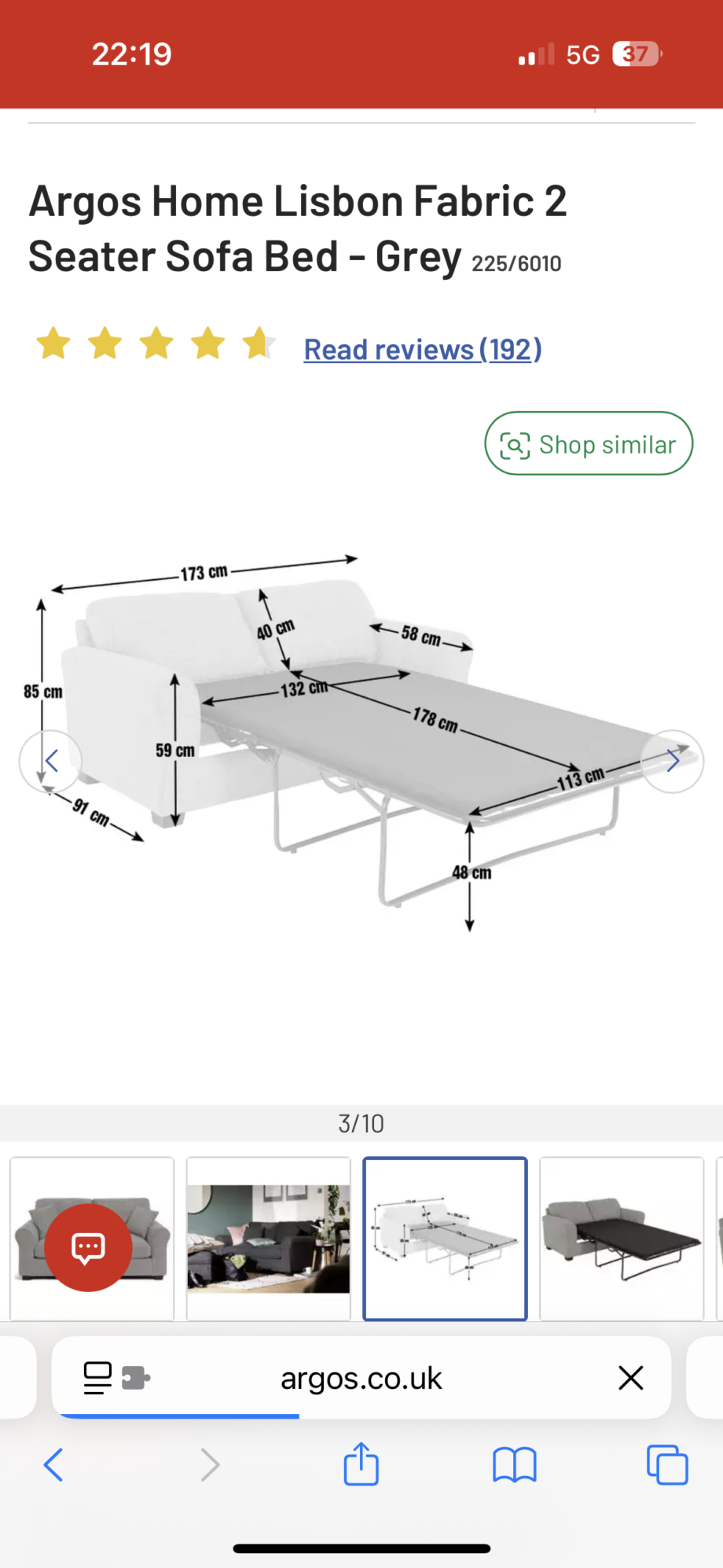Grey sofa bed