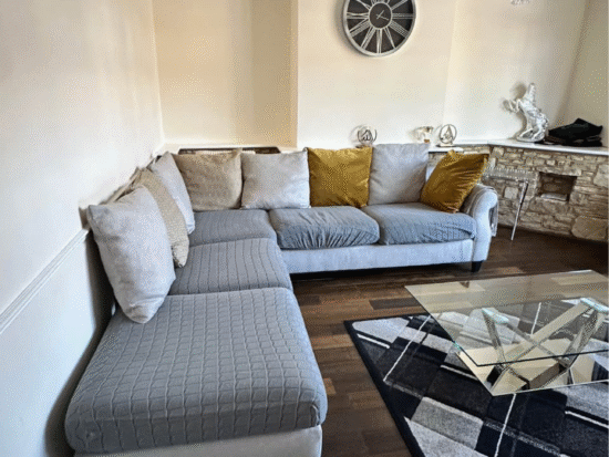 Grey corner sofa