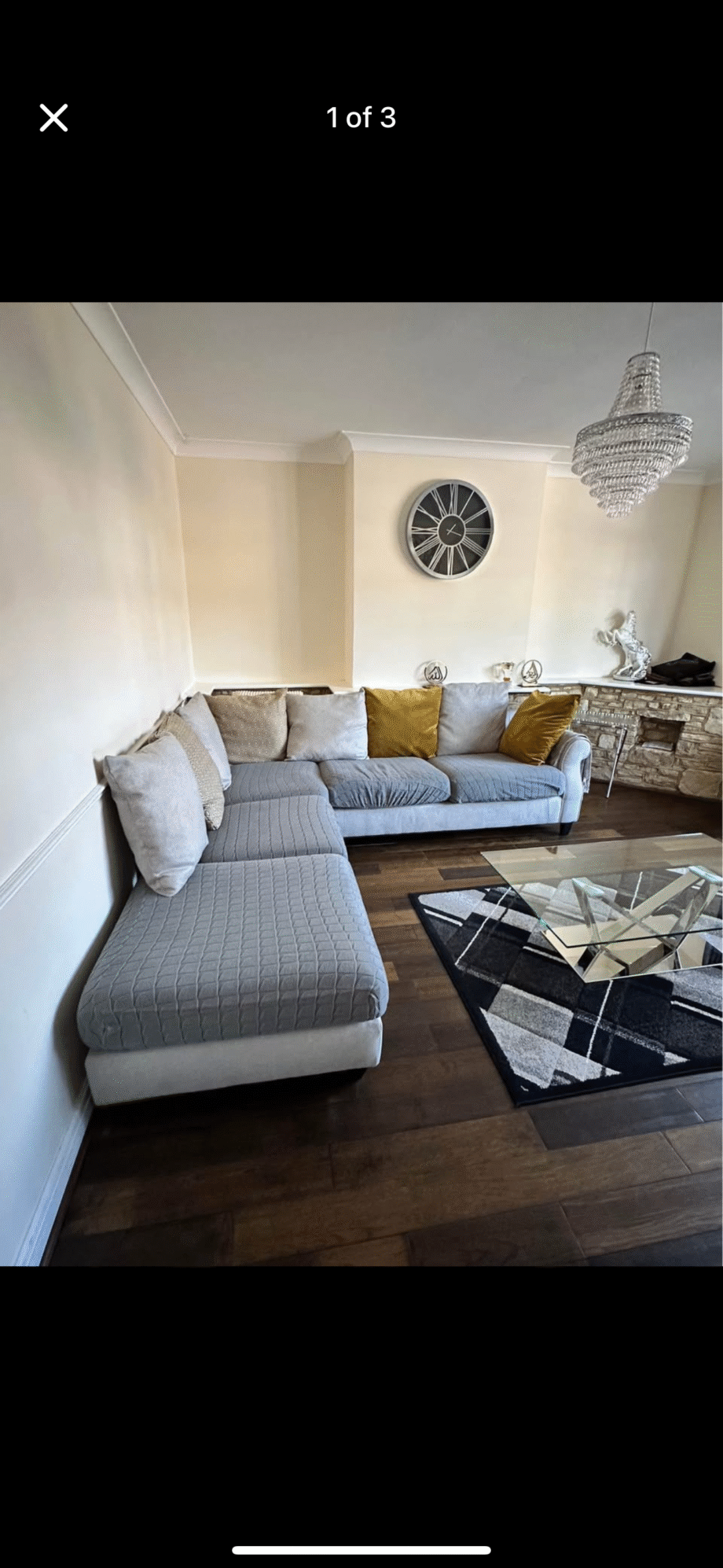 Grey corner sofa