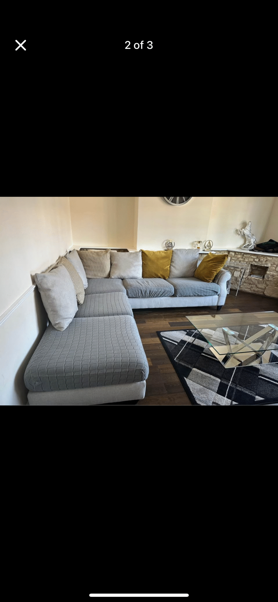 Grey corner sofa