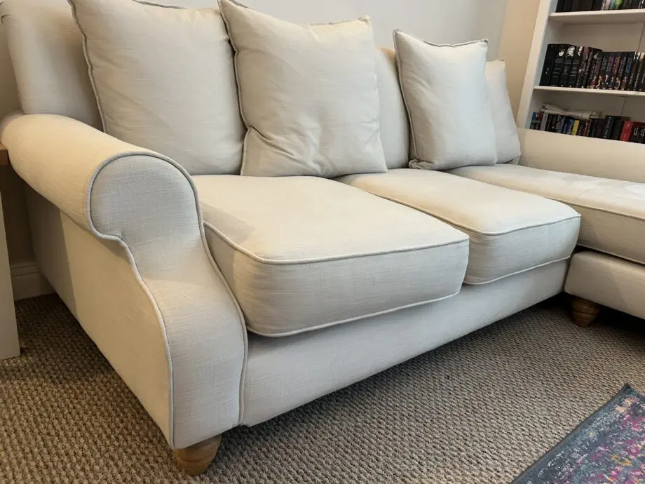 DFS Cream, 3 seater left chaise sofa