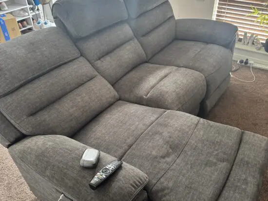 Dfs Lawson 3 seat power recliner and table