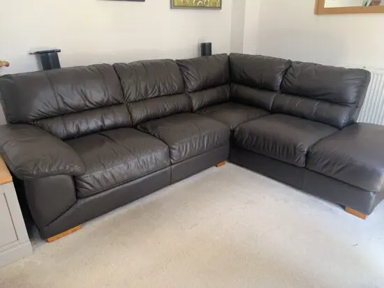 L shaped leather sofa