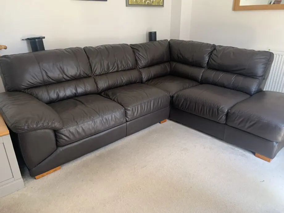 L shaped leather sofa