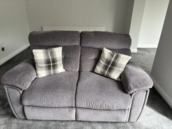 SCS Alassio Charcoal Destiny 2 seater static sofa x2