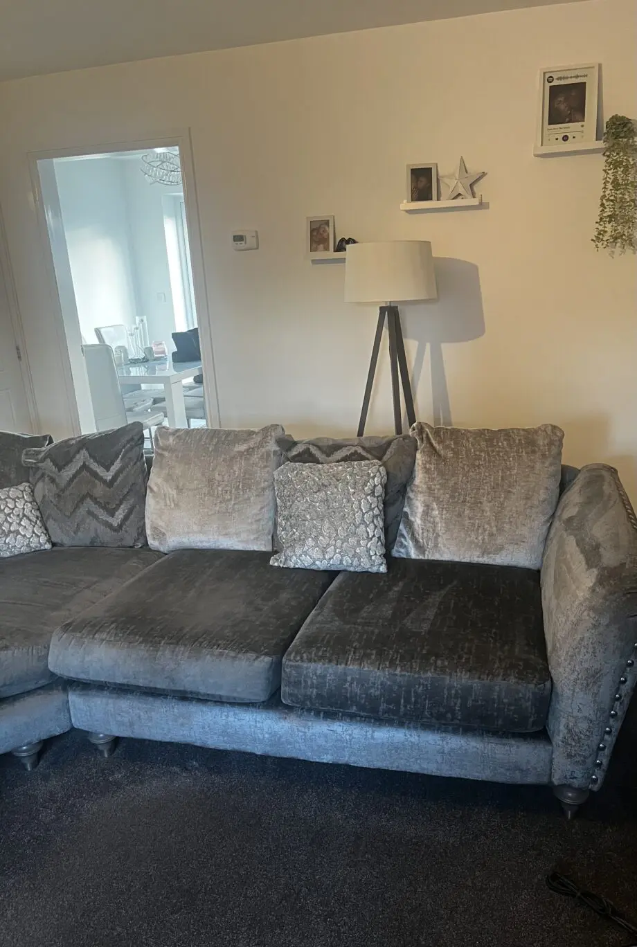 DFS grey corner couch (Lawrie range)