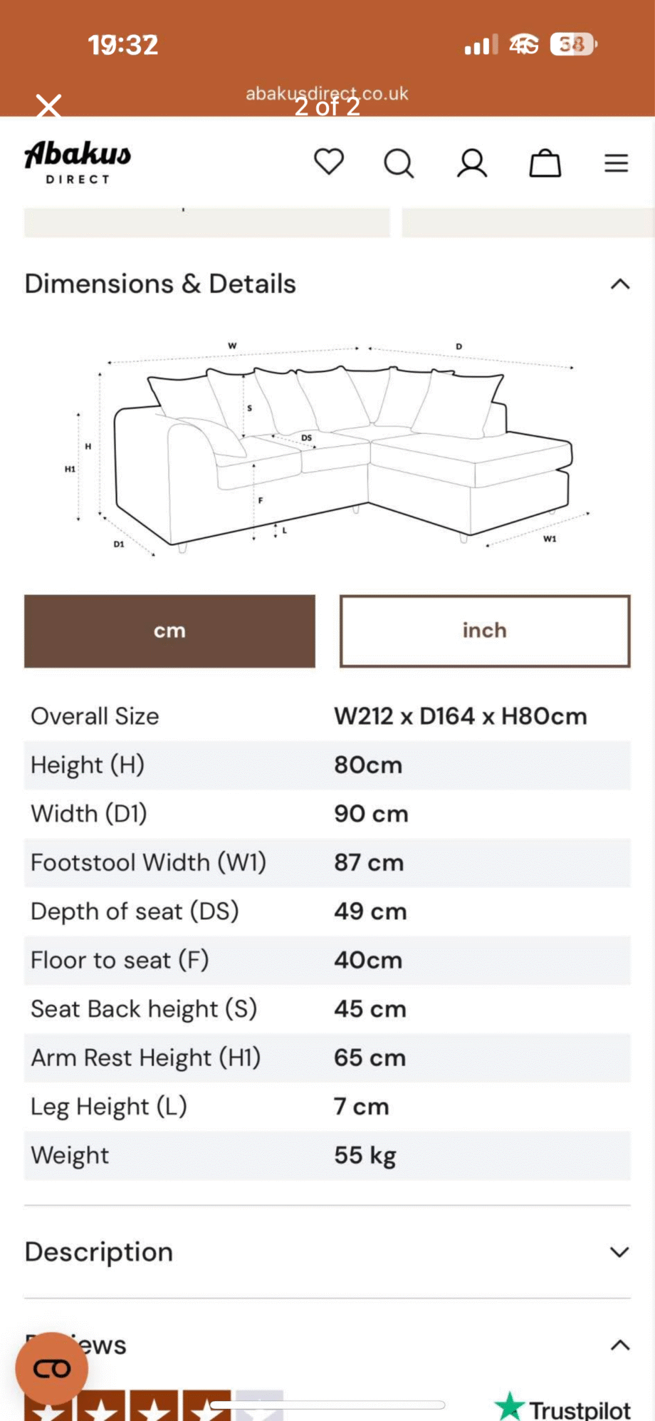 Dusty pink corner sofa