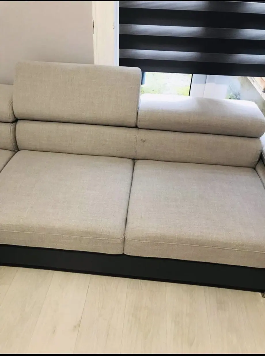 Unique Grey Leather/Fabric Storage Corner Sofa – Hardly Used!