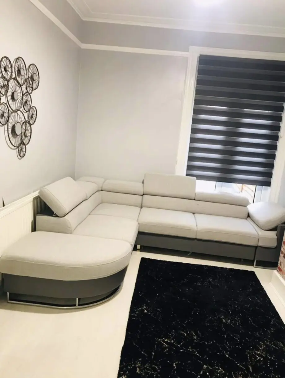 Unique Grey Leather/Fabric Storage Corner Sofa – Hardly Used!