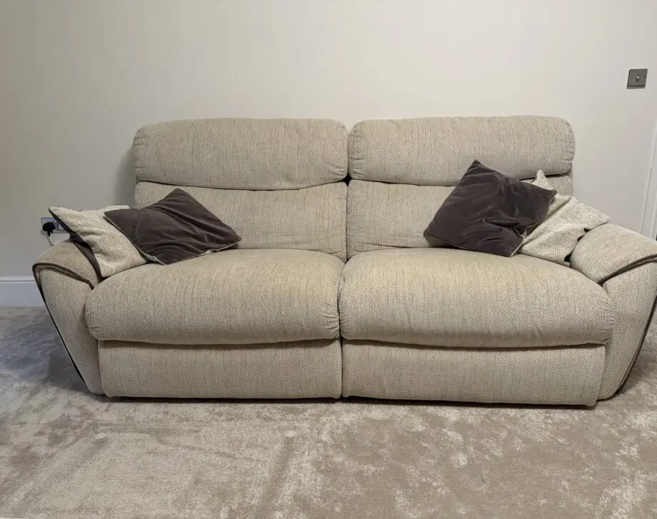 LAY-Z-BOY PITTSBURGH 3 SEATER POWER RECLINER SOFA BEIGE