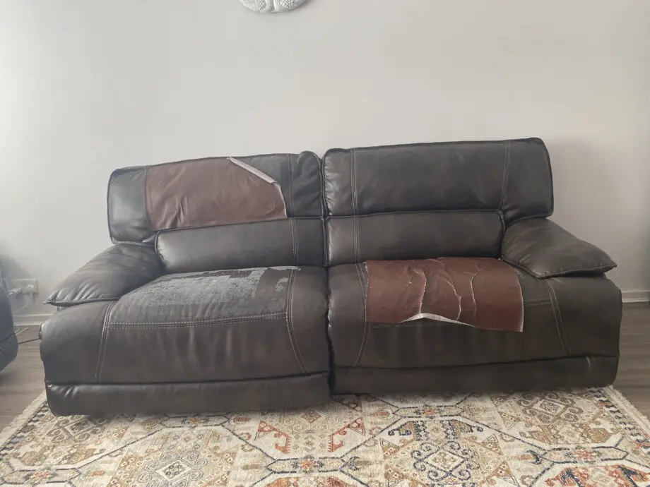 Brown 3 seater electric recliner sofa