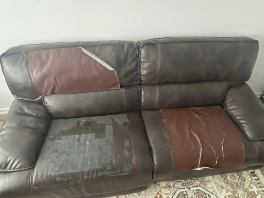 Brown 3 seater electric recliner sofa