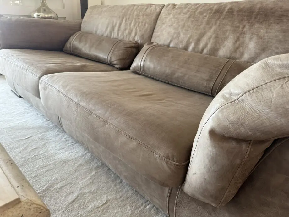 2 Incanto (Italian) brown Nubuck leather sofas