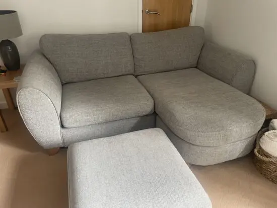 DFS Lillie 3S Chaise, Armchair and Footstool - Grey/Silver