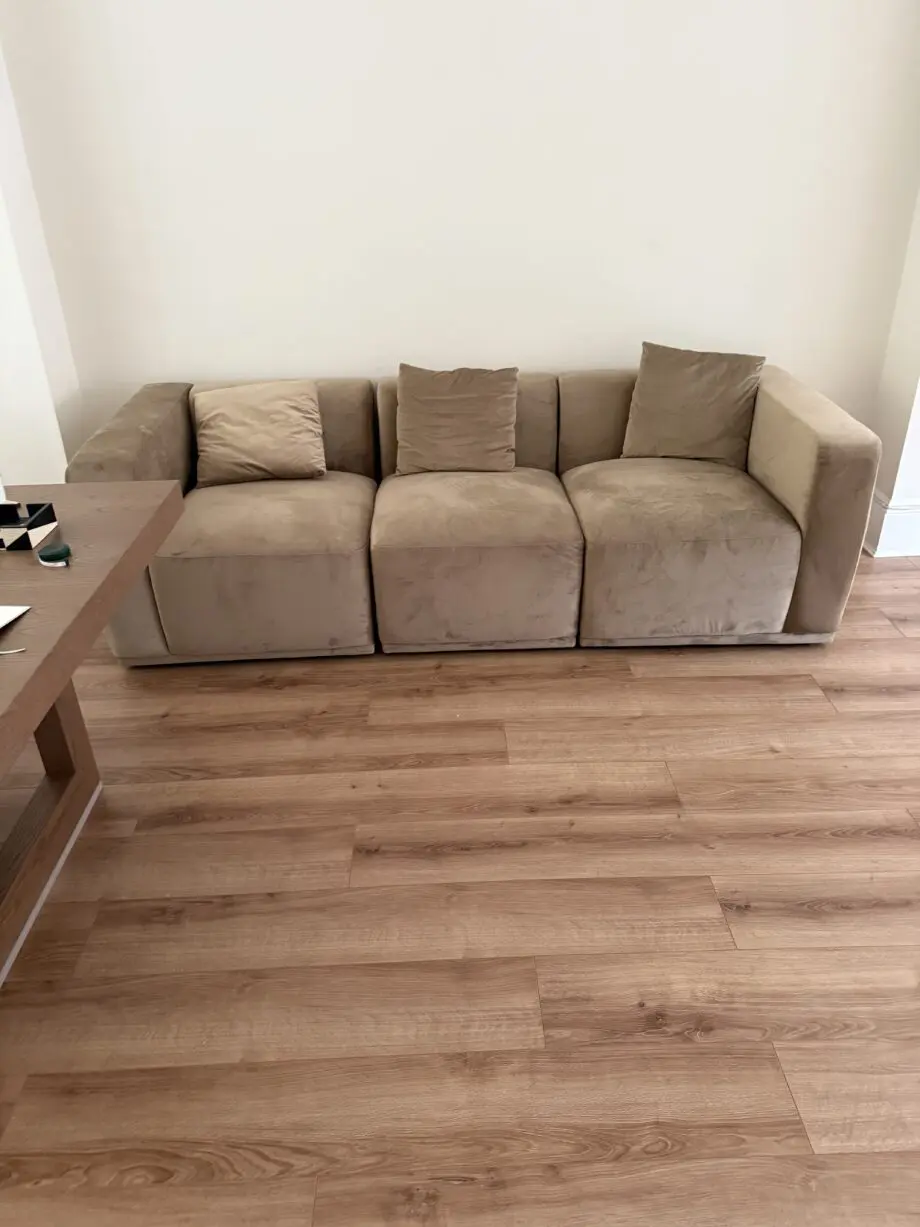Sand Velvet Italian Sofa 3 Seater Sofa