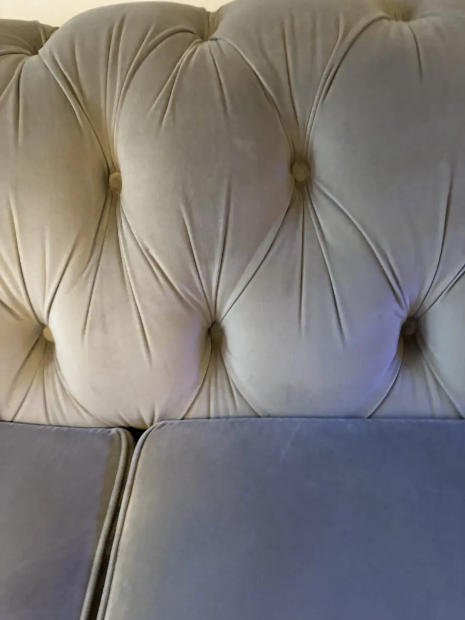 Next silver velvet sofa