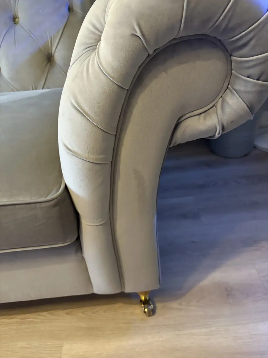 Next silver velvet sofa