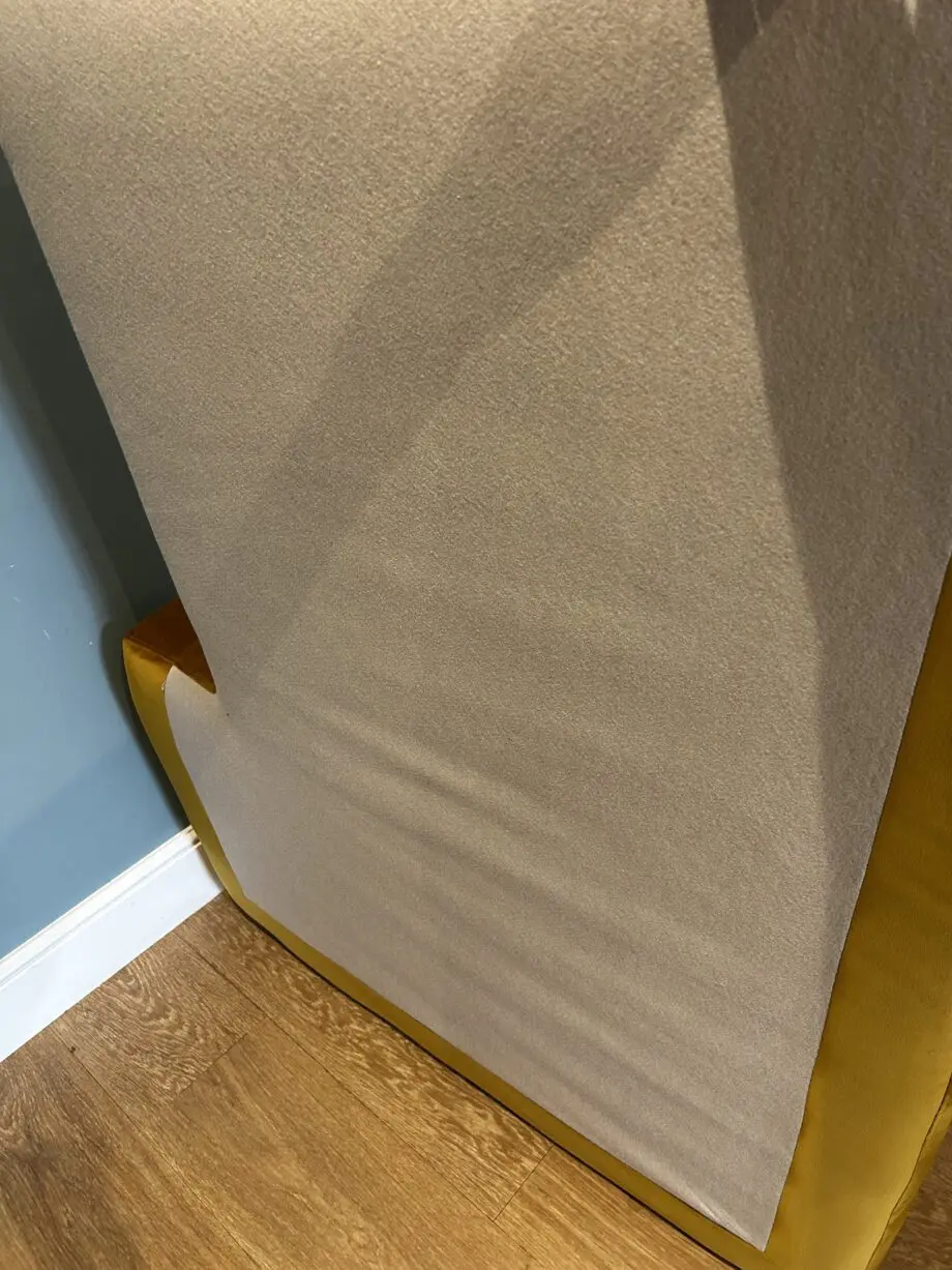 DFS Mustard left sided plush sofa