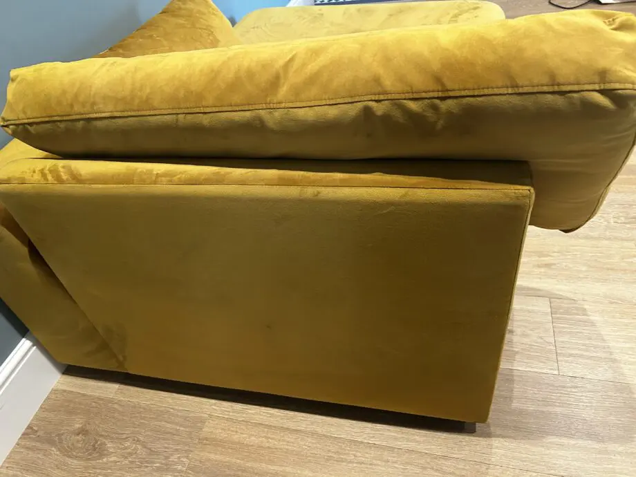 DFS Mustard left sided plush sofa