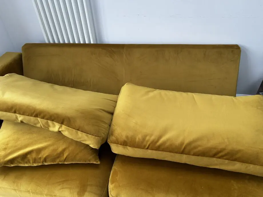 DFS Mustard left sided plush sofa