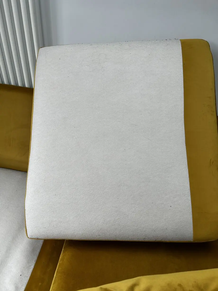 DFS Mustard left sided plush sofa