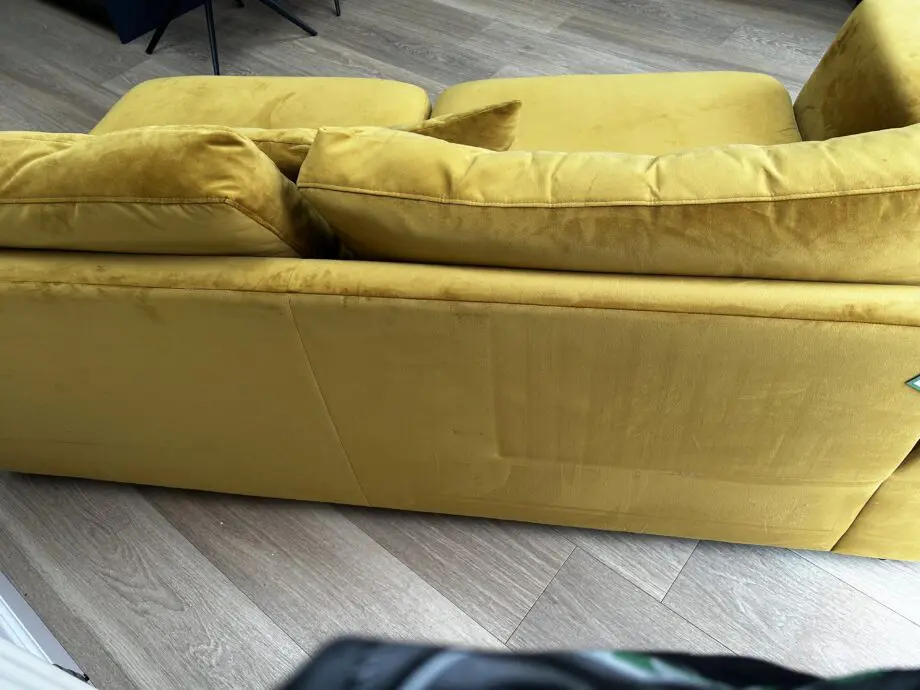 DFS Mustard left sided plush sofa