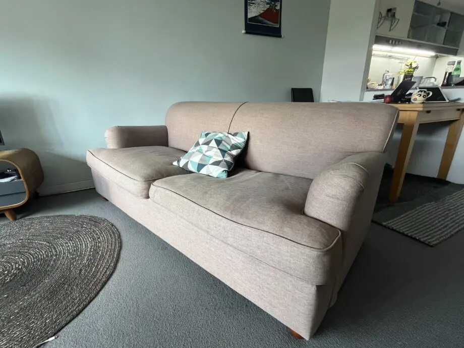 Made Orson 3 Seater Sofabed in Graphite Fabric. Excellent condition. Rubberwood legs in vintage brown. Must go by July 13. Super comfy and well cared for - reluctant sale! :-( Make me an offer if you are interested!